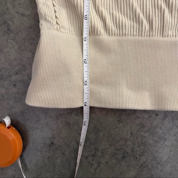 Aerie Cream Ribbed Long Sleeve Crop Top - Picture 6 of 7